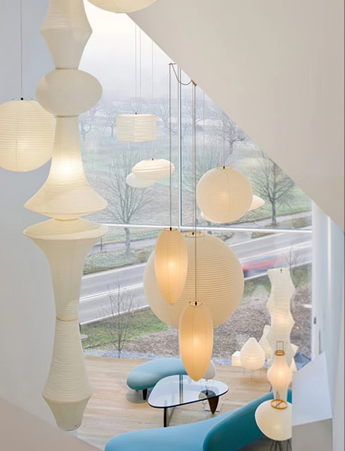 Washi Paper E Pendant Light - Aura Lighting