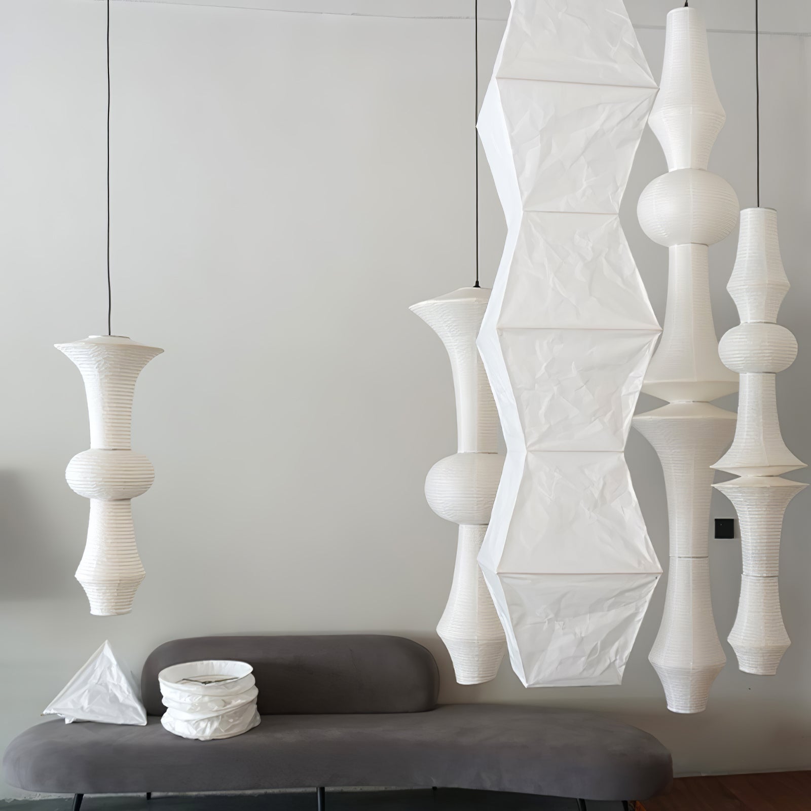 Washi Paper E Pendant Light - Aura Lighting