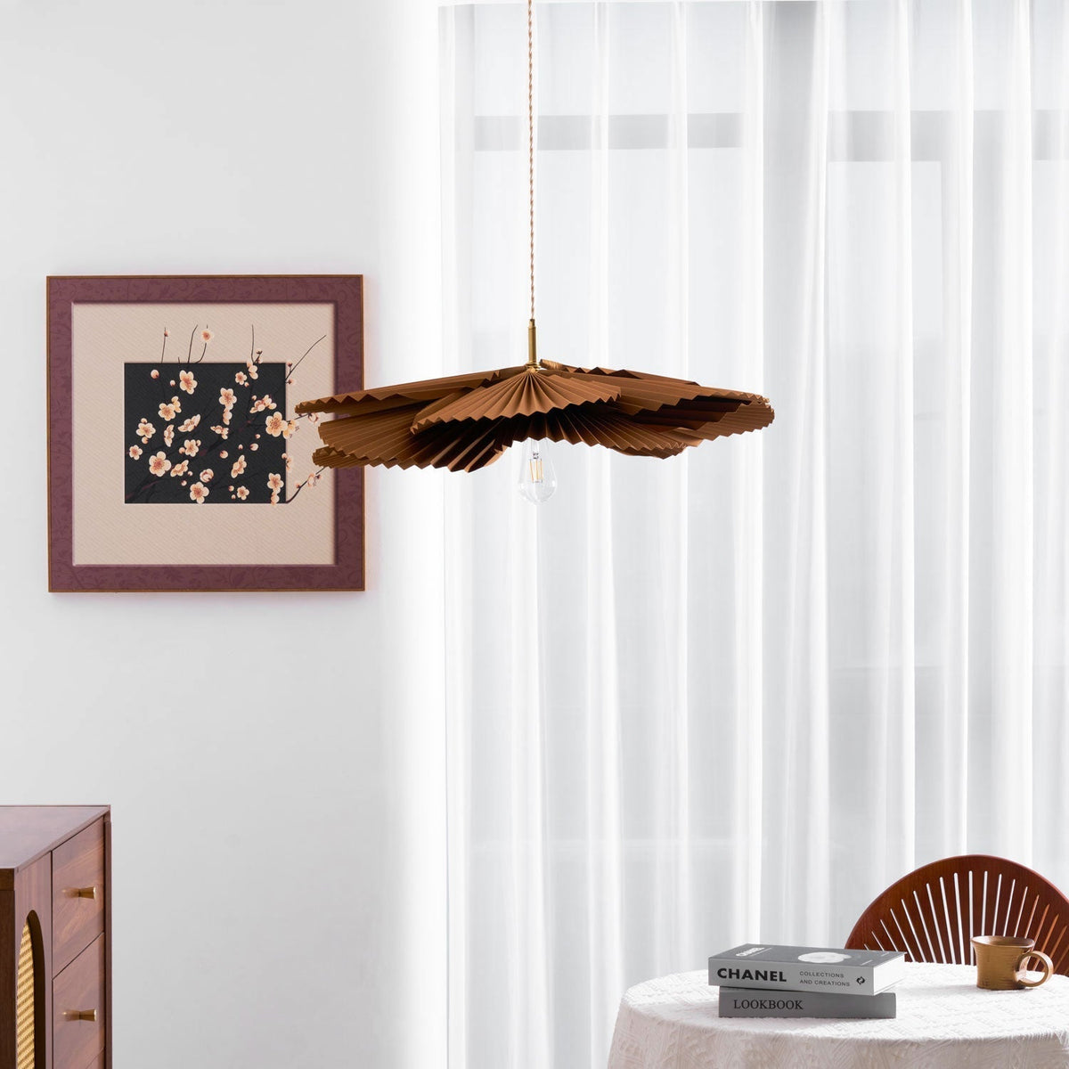 Folded Leaf Lotus Pendant Lamp - Aura Lighting