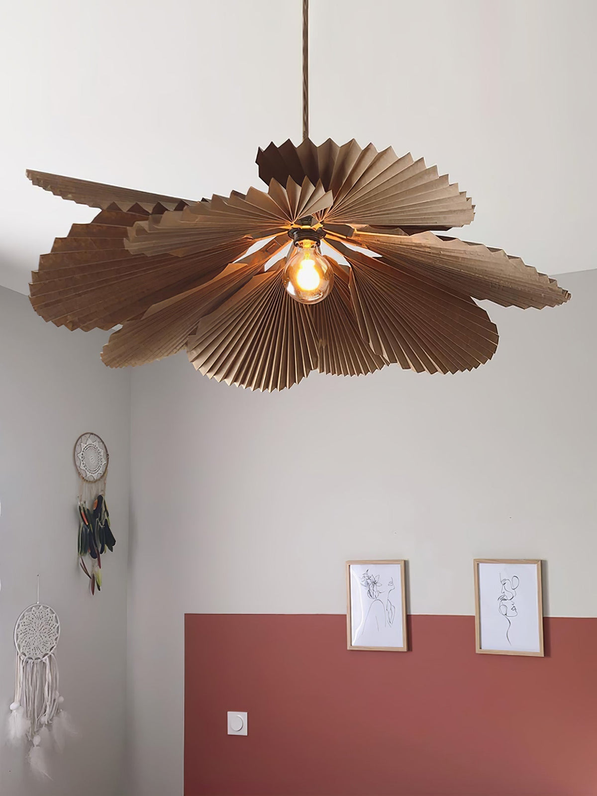 Folded Leaf Lotus Pendant Lamp - Aura Lighting