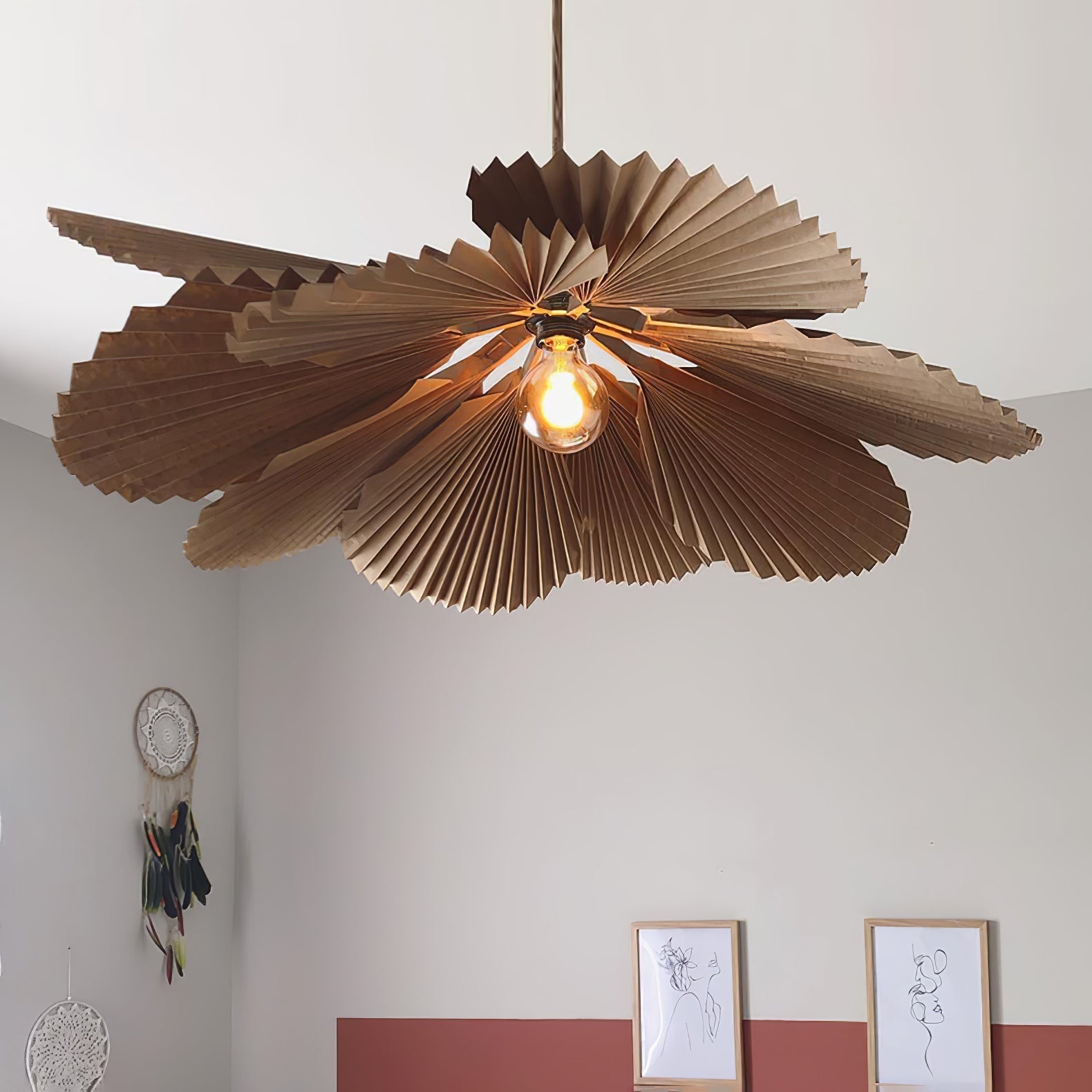 Folded Leaf Lotus Pendant Lamp - Aura Lighting