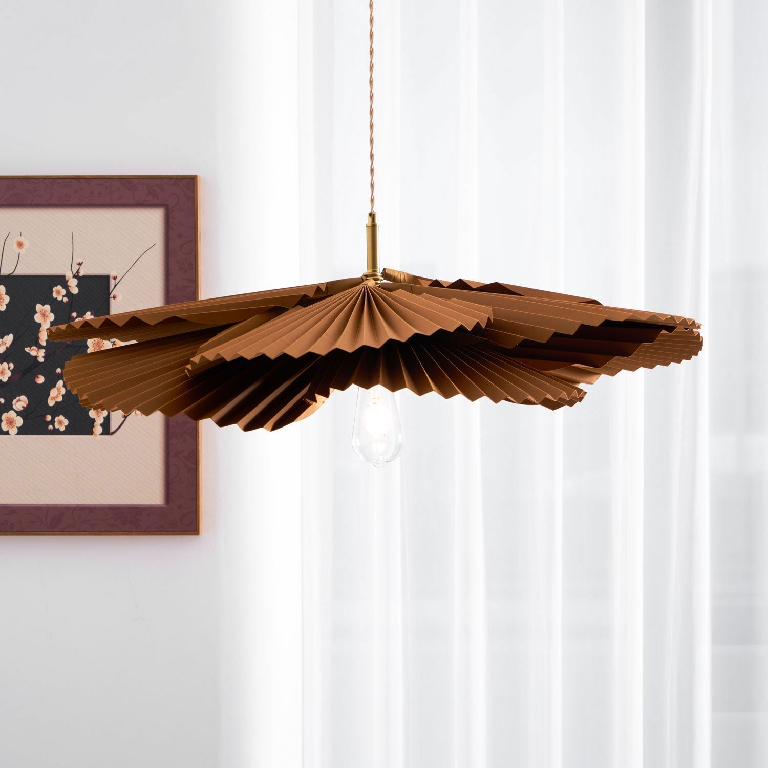 Folded Leaf Lotus Pendant Lamp - Aura Lighting