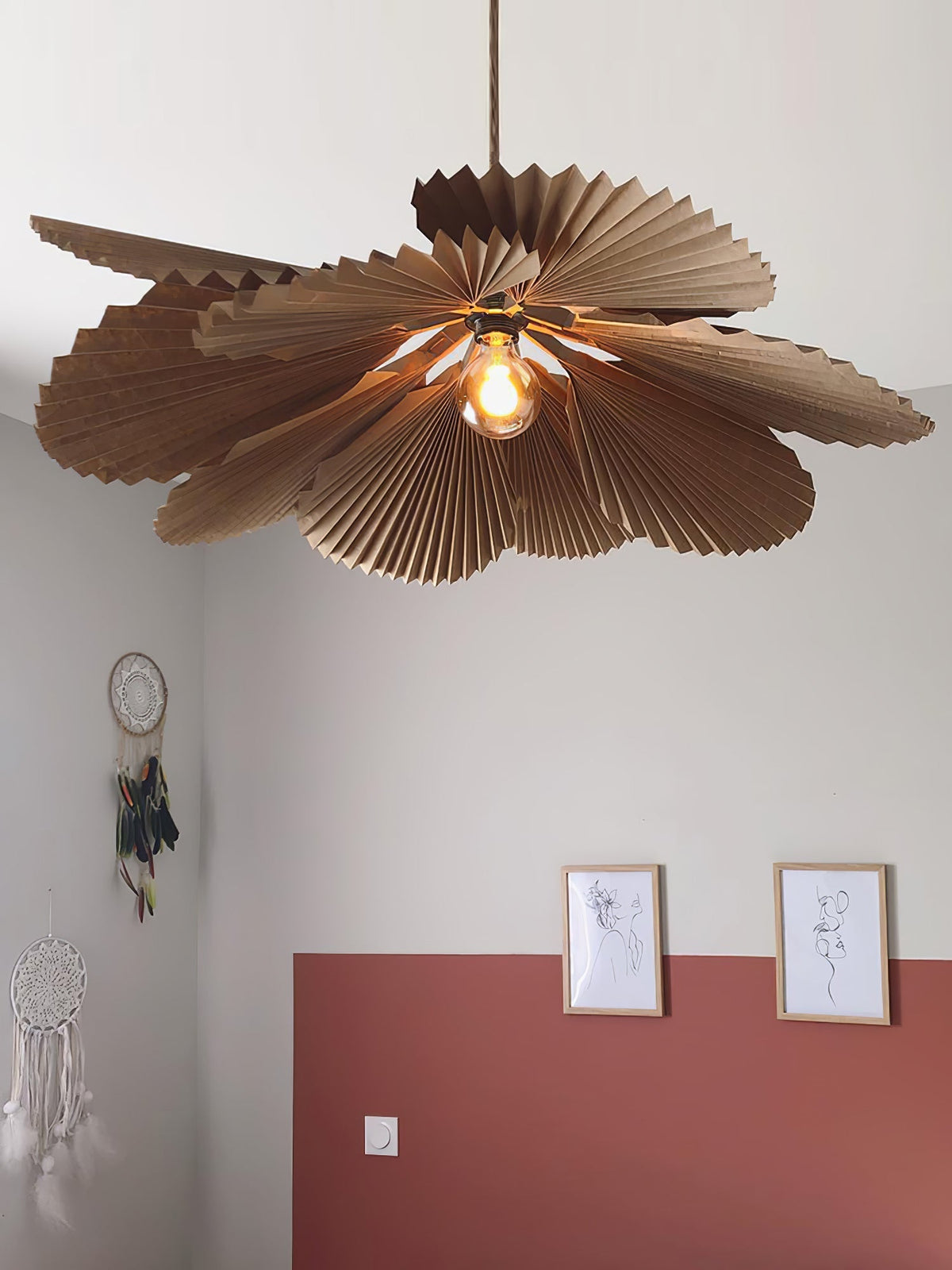 Folded Leaf Lotus Pendant Lamp - Aura Lighting