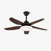 Ventilador de Techo Luvo Moderno de Madera con Luz en acabado Nogal