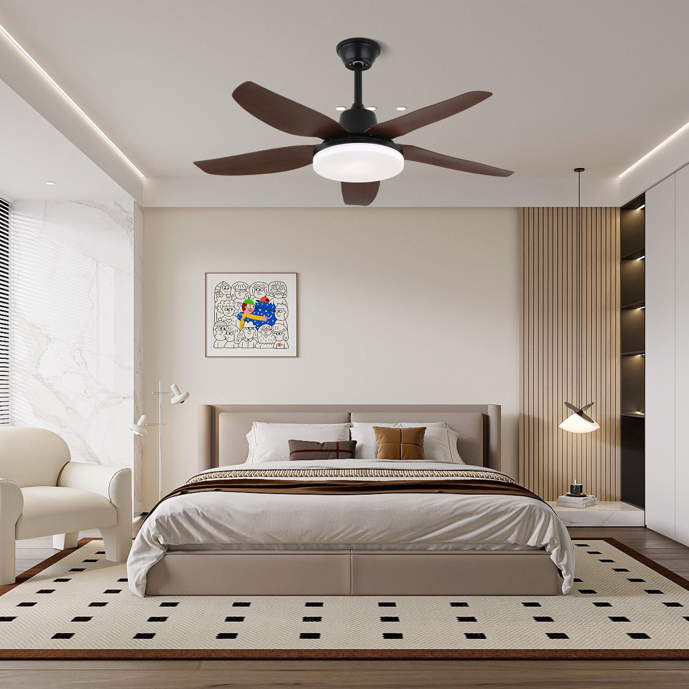 Ventilador de Techo Luvo Moderno con Luz, aspas de ABS y LED integrado