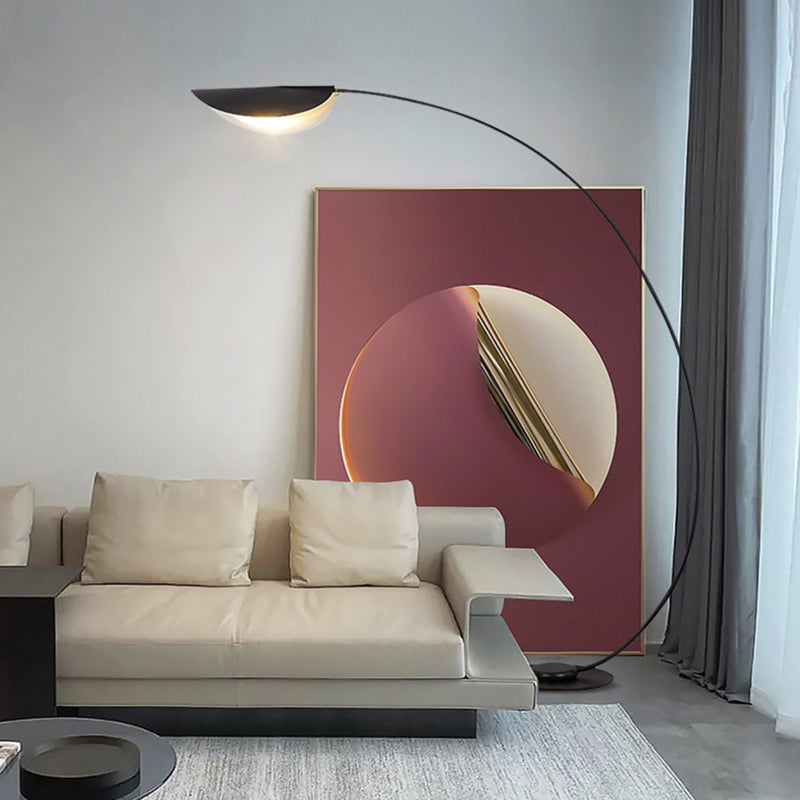 Mira Moderna Geométrica Metal LED Lámpara de Pie Negra — imagen 12 | Aura Lighting