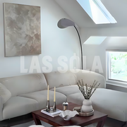 Mira Moderna Geométrica Metal LED Lámpara de Pie Negra — imagen 16 | Aura Lighting