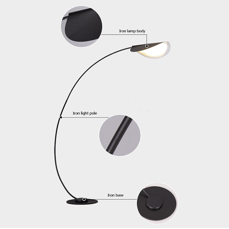 Mira Moderna Geométrica Metal LED Lámpara de Pie Negra — imagen 6 | Aura Lighting