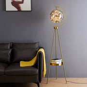 Mira Moderna Redonda Metal/Vidrio LED Lámpara de Pie Dorada/Negra — imagen 3 | Aura Lighting