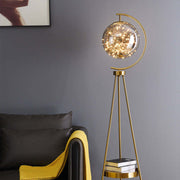Mira Moderna Redonda Metal/Vidrio LED Lámpara de Pie Dorada/Negra — imagen 7 | Aura Lighting