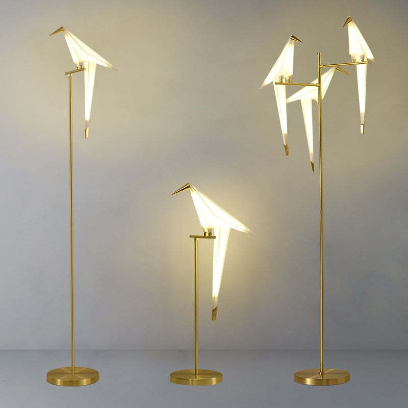 Mira Moderna Geométrico Metal/Acrílico LED Lámpara de Pie Blanca — imagen 7 | Aura Lighting