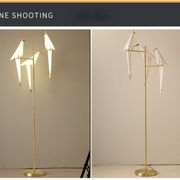 Mira Moderna Geométrico Metal/Acrílico LED Lámpara de Pie Blanca — imagen 8 | Aura Lighting