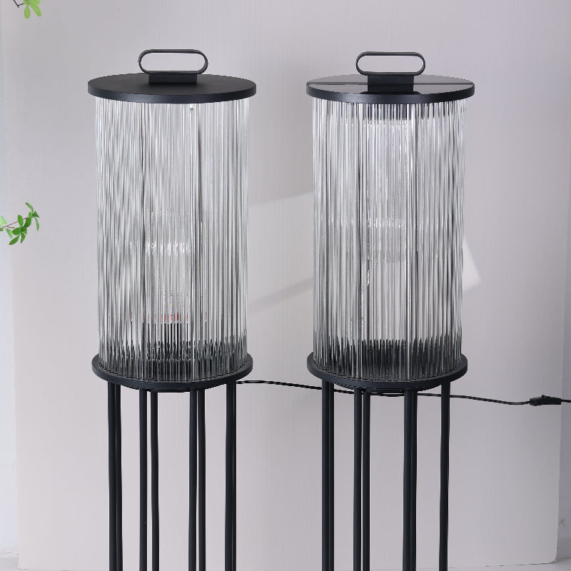 Mira Moderno Geométrico Metal/Vidrio Lámpara de Pie Exterior Negro — imagen 14 | Aura Lighting
