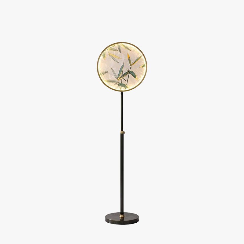 Mira Zen Artistic Circle Metal/Vidrio Lámpara de Pie — imagen 1 | Aura Lighting