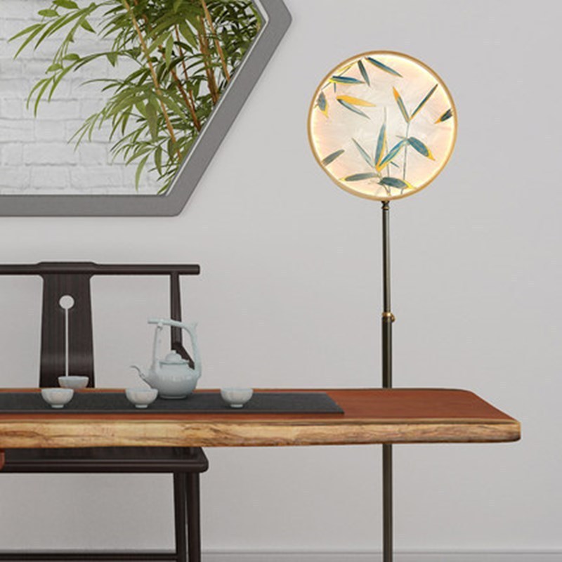 Mira Zen Artistic Circle Metal/Vidrio Lámpara de Pie — imagen 8 | Aura Lighting