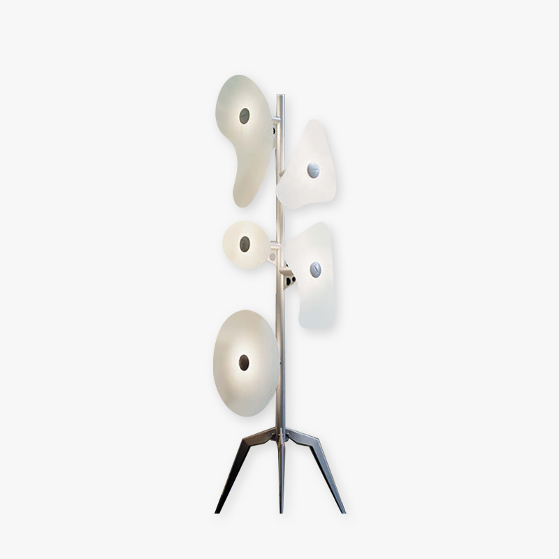 Mira Modern Geométrico Metal LED Lámpara de Pie Blanca — imagen 1 | Aura Lighting