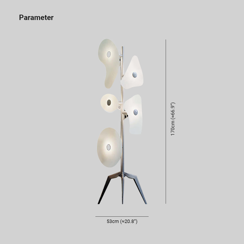 Mira Modern Geométrico Metal LED Lámpara de Pie Blanca — imagen 4 | Aura Lighting