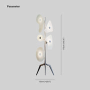 Mira Modern Geométrico Metal LED Lámpara de Pie Blanca — imagen 4 | Aura Lighting