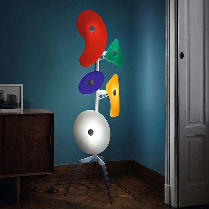Mira Modern Geométrico Metal LED Lámpara de Pie Blanca — imagen 6 | Aura Lighting