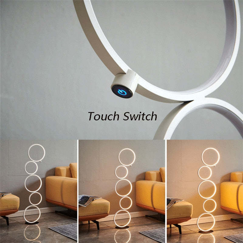 Mira Moderna Geométrico Metal/Silicio LED Lámpara de Pie Negra/Blanca — imagen 13 | Aura Lighting