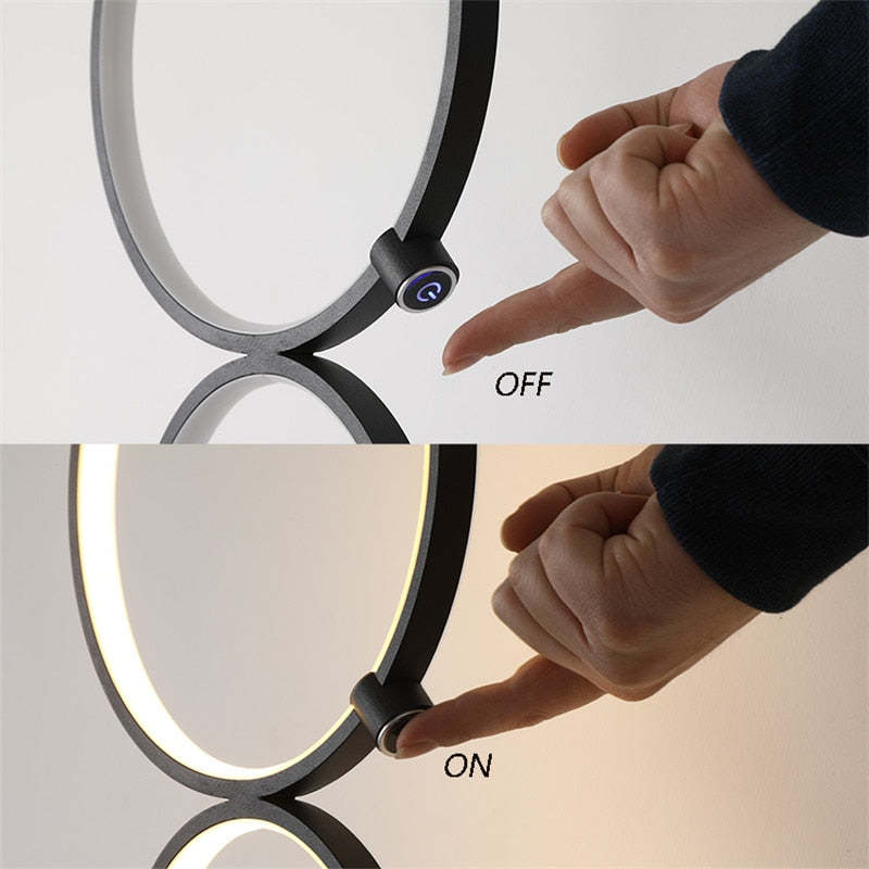 Mira Moderna Geométrico Metal/Silicio LED Lámpara de Pie Negra/Blanca — imagen 14 | Aura Lighting