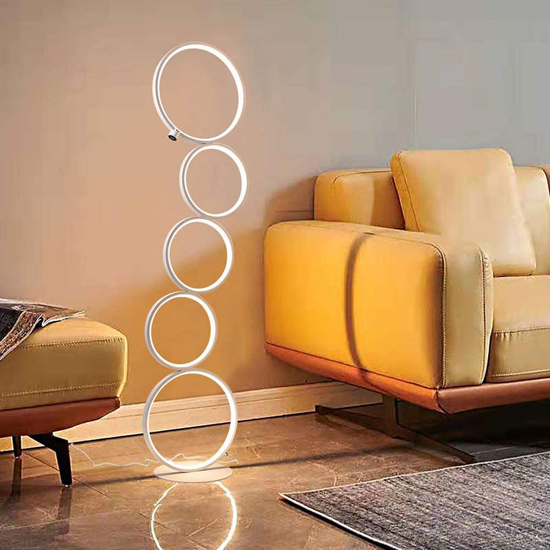 Mira Moderna Geométrico Metal/Silicio LED Lámpara de Pie Negra/Blanca — imagen 2 | Aura Lighting