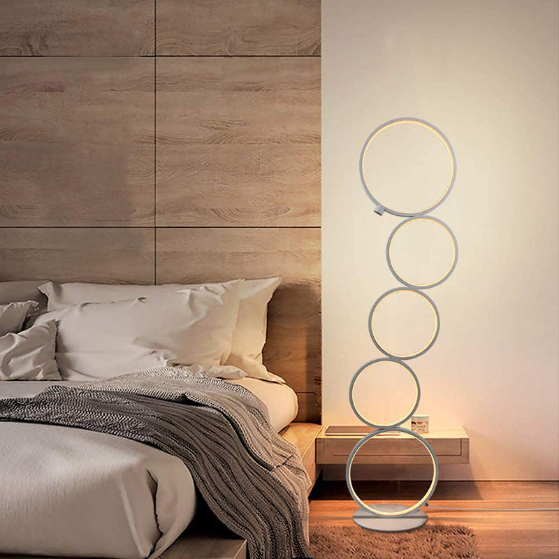 Mira Moderna Geométrico Metal/Silicio LED Lámpara de Pie Negra/Blanca — imagen 3 | Aura Lighting