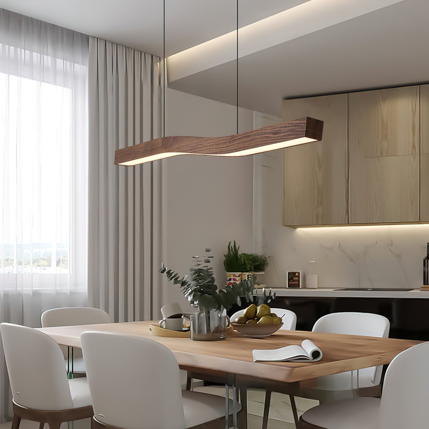 Muto Lámpara Colgante Nórdica Efecto Nogal — imagen 16 | Aura Lighting