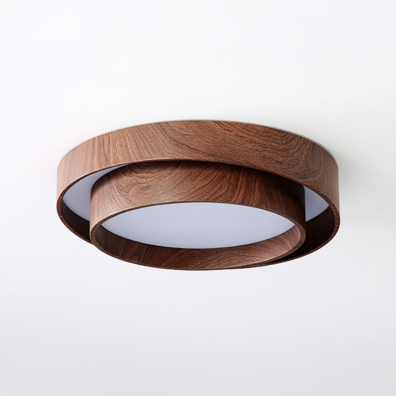 Muto Lámpara de Techo de Doble Aro en Color Nogal — imagen 2 | Aura Lighting