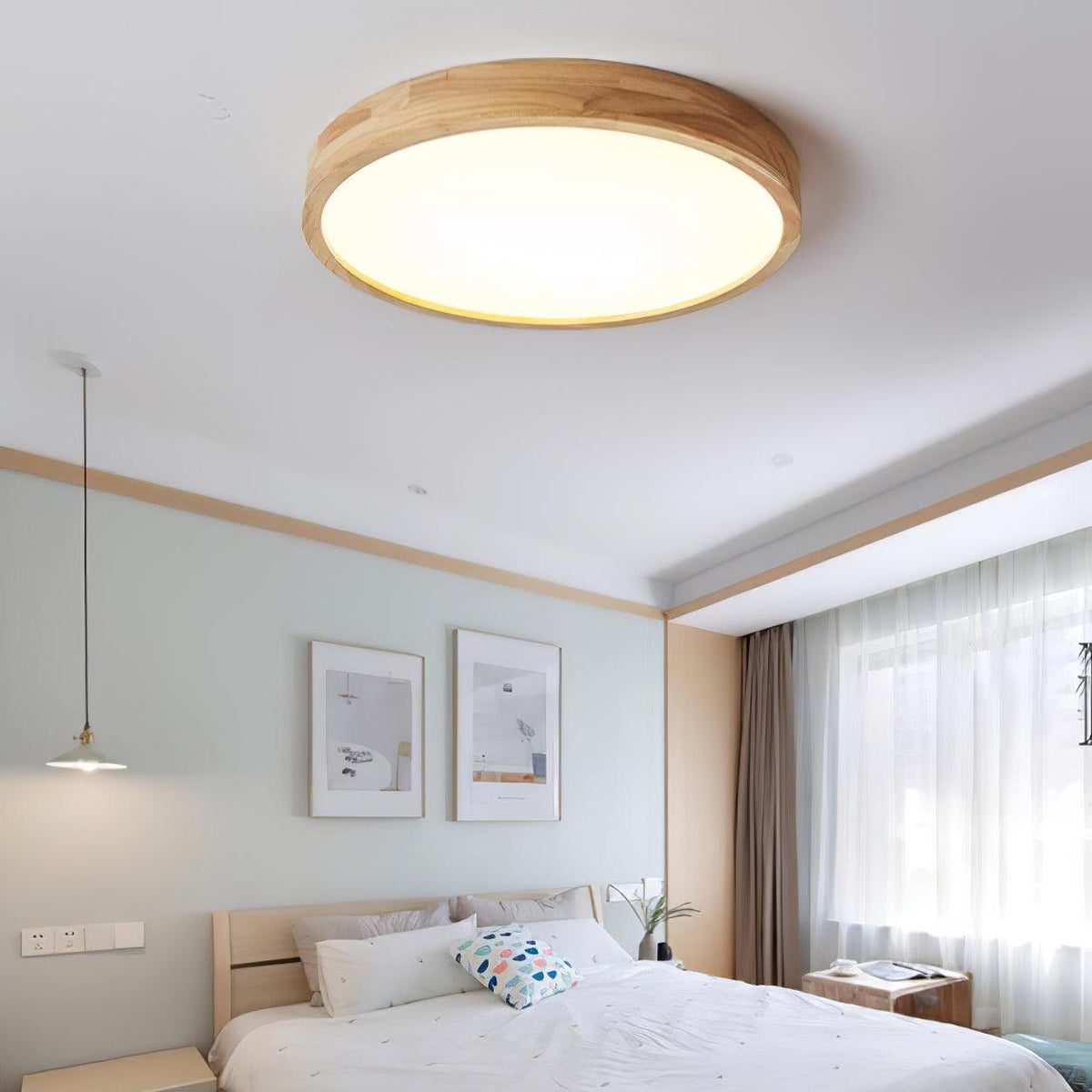 Muto Lámpara de Techo Geométrica de Madera — imagen 2 | Aura Lighting
