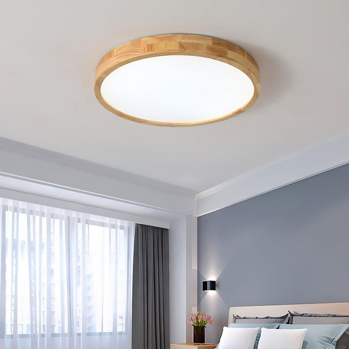 Muto Lámpara de Techo Geométrica de Madera — imagen 8 | Aura Lighting