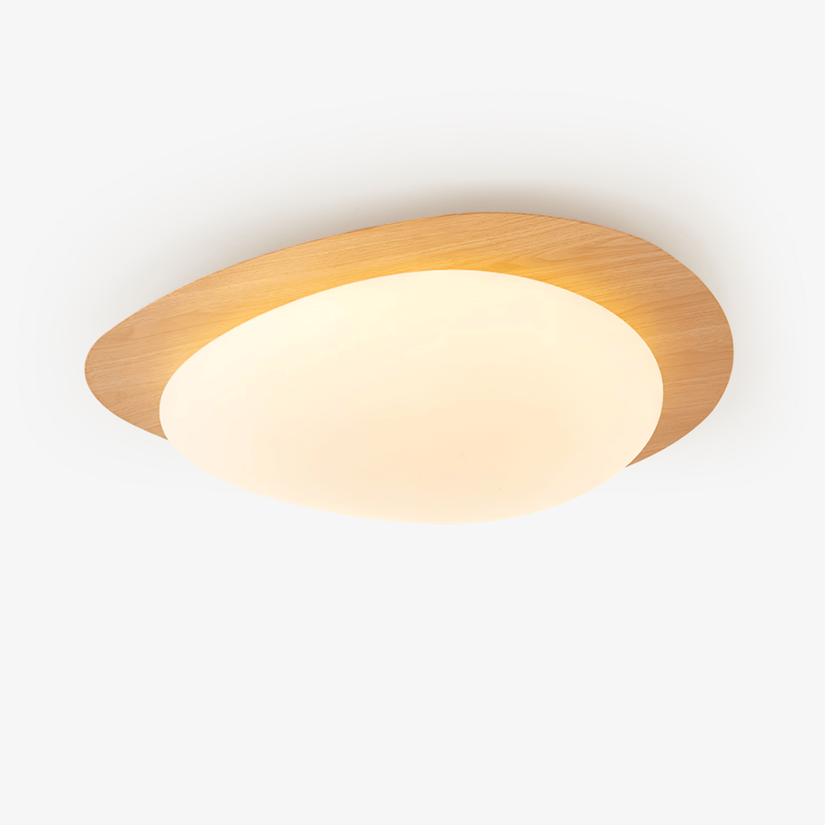 Muto Lámpara de Techo Nogal con Forma de Guijarro — imagen 1 | Aura Lighting