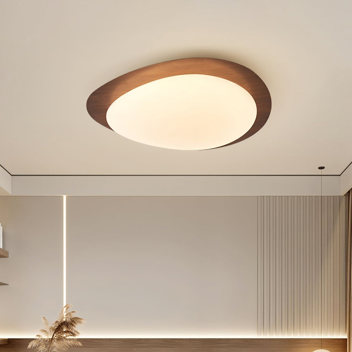 Muto Lámpara de Techo Nogal con Forma de Guijarro — imagen 4 | Aura Lighting