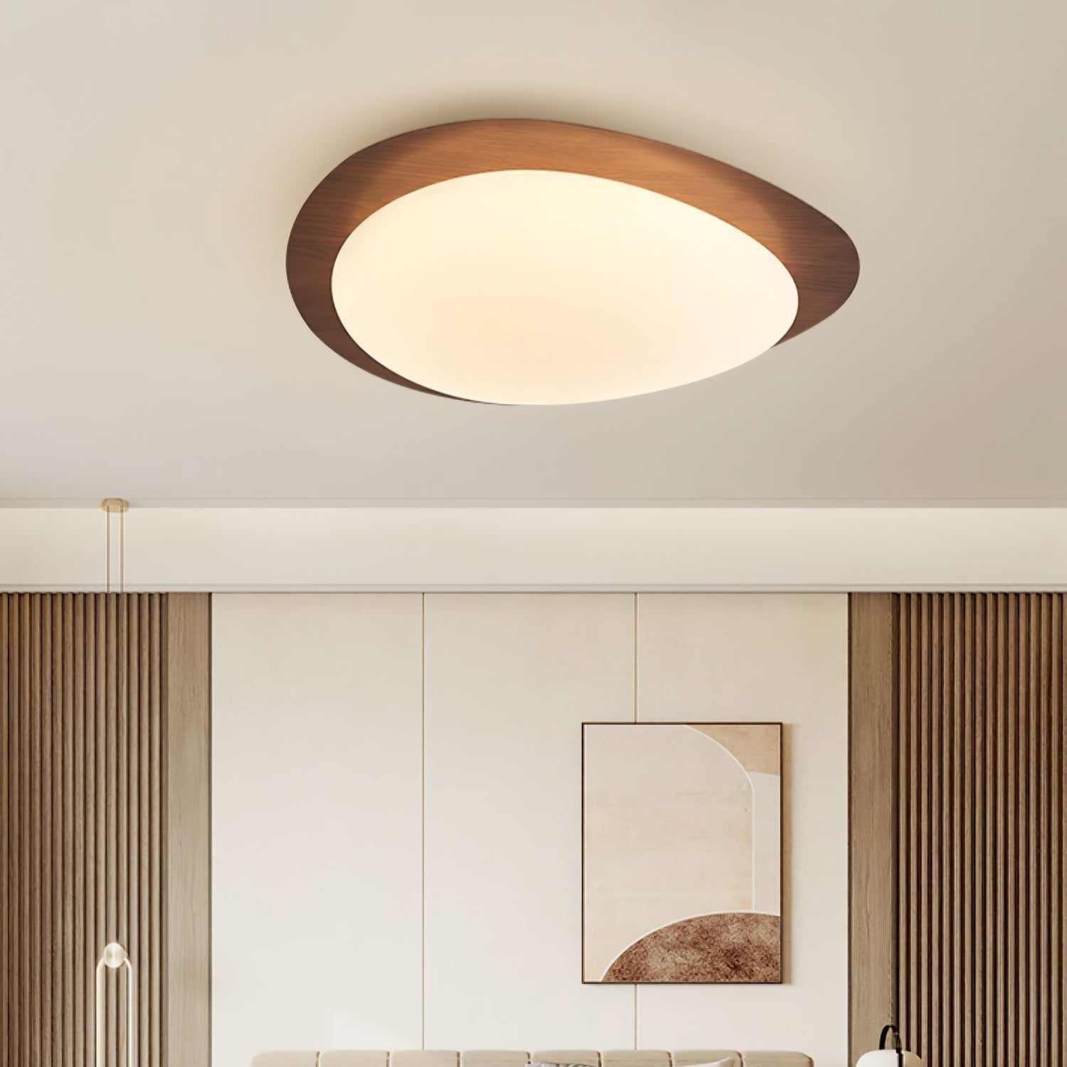 Muto Lámpara de Techo Nogal con Forma de Guijarro — imagen 5 | Aura Lighting