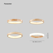 Muto Natural Anillo Acrílico LED Lámpara Colgante Madera — imagen 4 | Aura Lighting