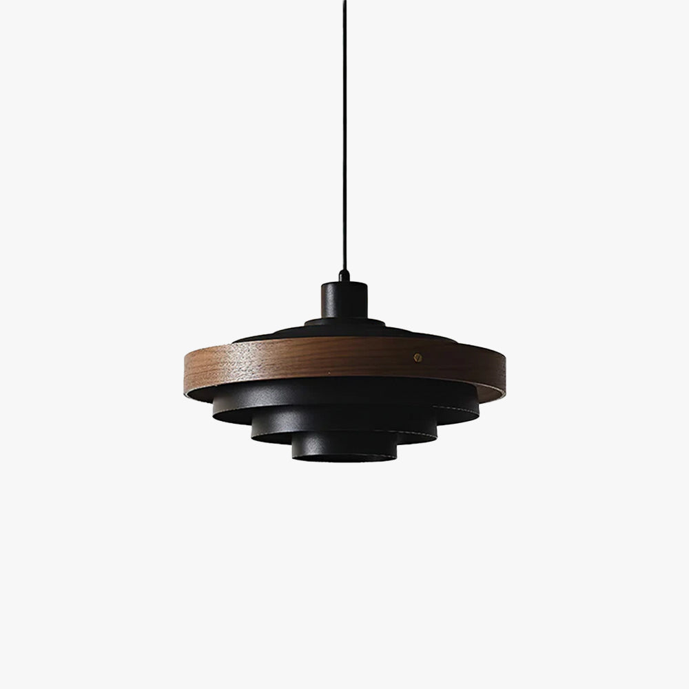Muto Modern Round   Pendant Light  Wood — imagen 1 | Aura Lighting