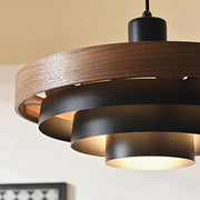 Muto Modern Round   Pendant Light  Wood — imagen 12 | Aura Lighting