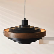 Muto Modern Round   Pendant Light  Wood — imagen 13 | Aura Lighting