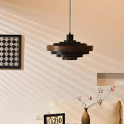 Muto Modern Round   Pendant Light  Wood — imagen 15 | Aura Lighting