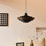 Muto Modern Round   Pendant Light  Wood — imagen 2 | Aura Lighting