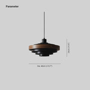 Muto Modern Round   Pendant Light  Wood — imagen 4 | Aura Lighting