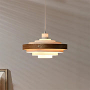 Muto Modern Round   Pendant Light  Wood — imagen 5 | Aura Lighting