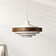 Muto Modern Round   Pendant Light  Wood — imagen 6 | Aura Lighting