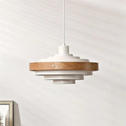 Muto Modern Round   Pendant Light  Wood — imagen 7 | Aura Lighting