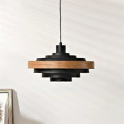 Muto Modern Round   Pendant Light  Wood — imagen 9 | Aura Lighting