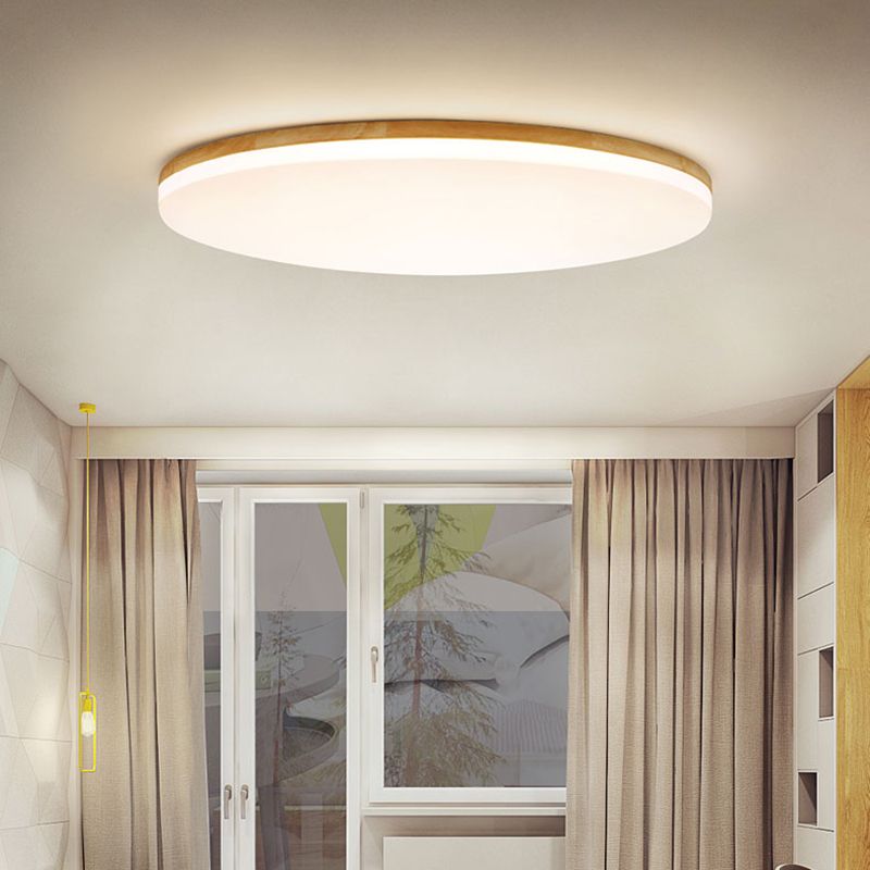 Muto Moderna Redonda Lámpara de Techo Madera — imagen 2 | Aura Lighting