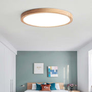 Muto Moderna Redonda LED Acrílico Lámpara de Techo Madera — imagen 10 | Aura Lighting