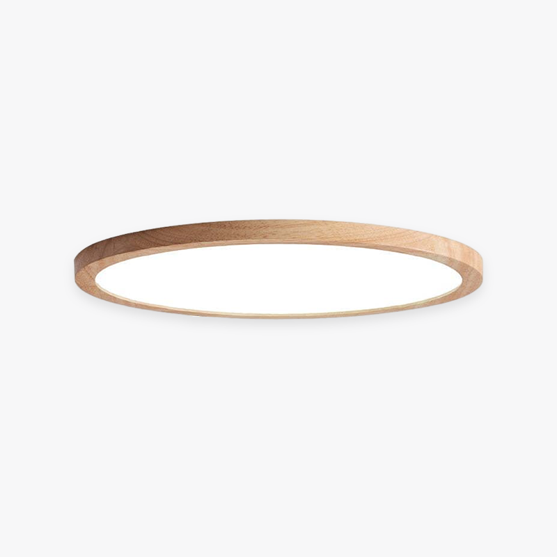 Muto Moderna Redonda LED Acrílico Lámpara de Techo Madera — imagen 1 | Aura Lighting