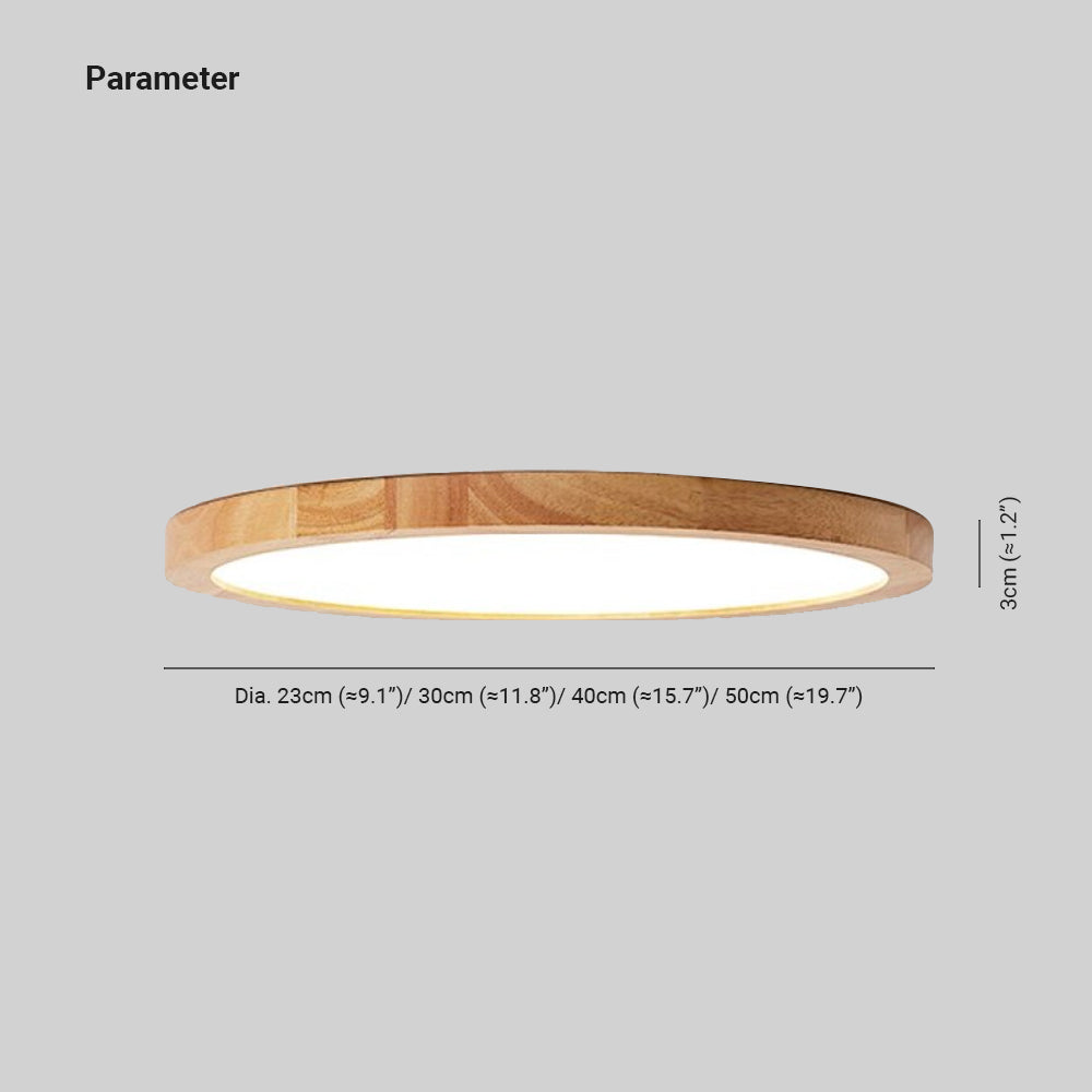Muto Moderna Redonda LED Acrílico Lámpara de Techo Madera — imagen 4 | Aura Lighting