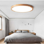 Muto Moderna Redonda LED Acrílico Lámpara de Techo Madera — imagen 6 | Aura Lighting